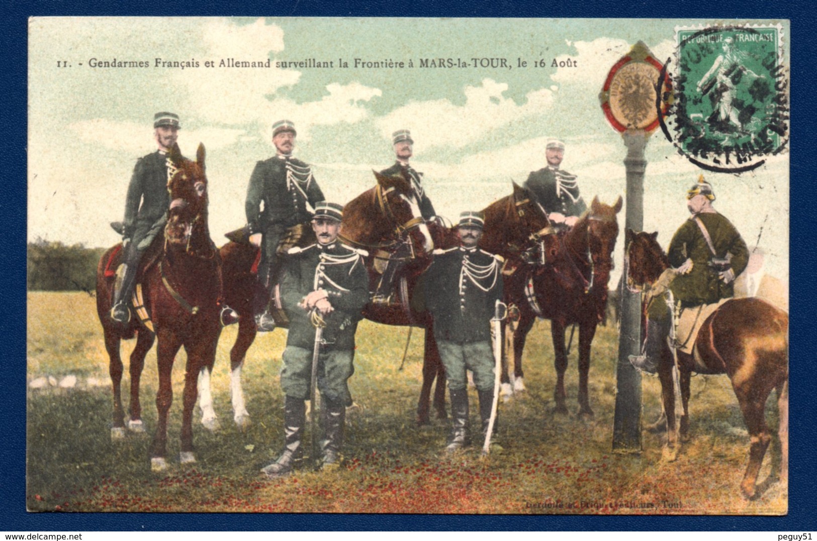 54. Mars-la-Tour. Gendarmes Français Et Allemands Surveillant La Frontière. Juin 1914 - Other & Unclassified