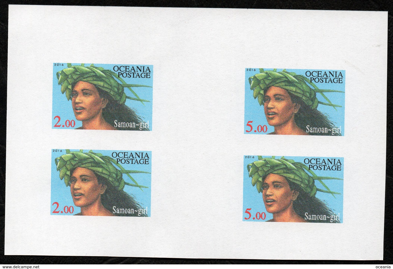 Oceania Nations Postage Samoan Girl Proof Printing. - Other & Unclassified