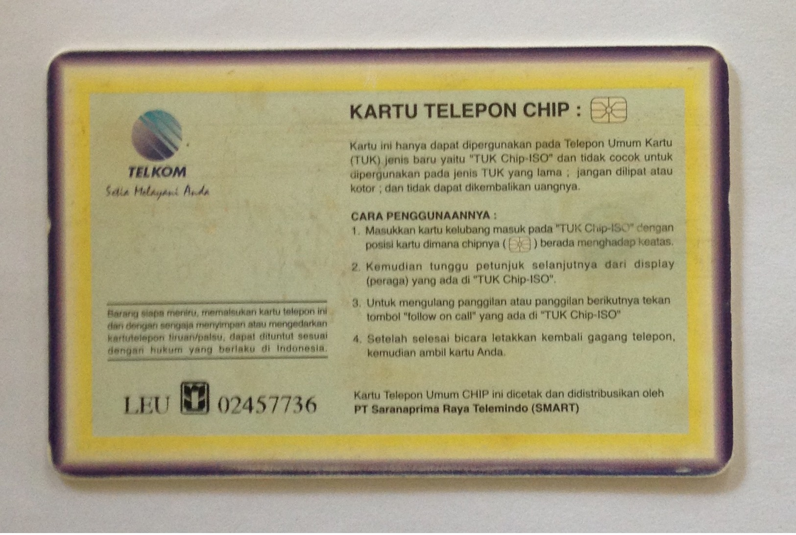 Indonesie Telefoonkaart - Telkom Indonesia (Sumatra Brown Bear) Beruang Sumatra 100 Unit (Used) - Indonesië