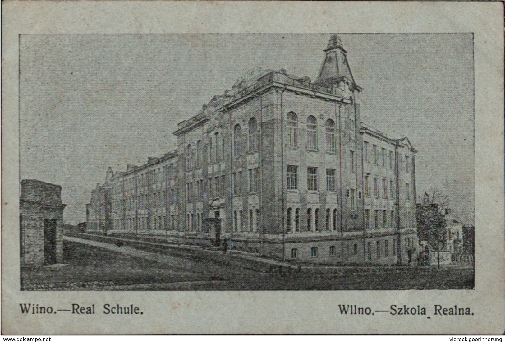 !  Alte Ansichtskarte Wilna, Wilno, Realschule, Szkola, Litauen, 1915, Wittenförden - Litauen