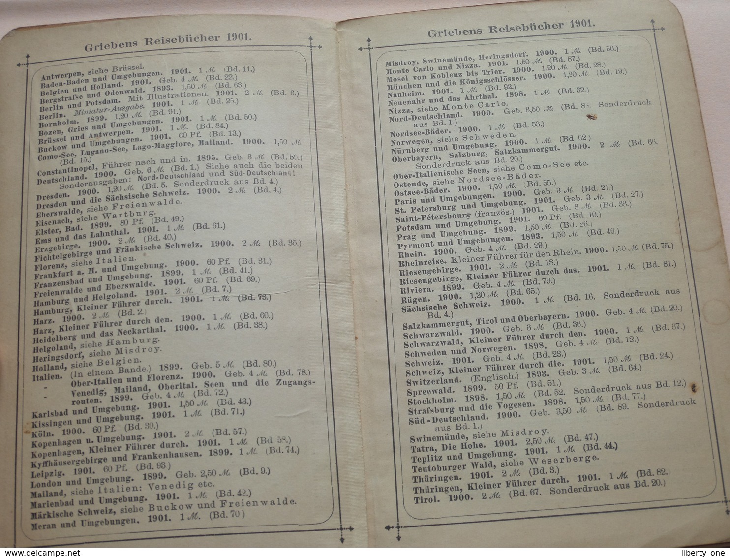 Griebens Reisebücher Band 45 - Die WESERBERGE ( Teutoburger ) Druk. A Seydel ( 168 + Funf Karte ) Auflage Funf - 1901 ! - Noordrijn-Westfalen