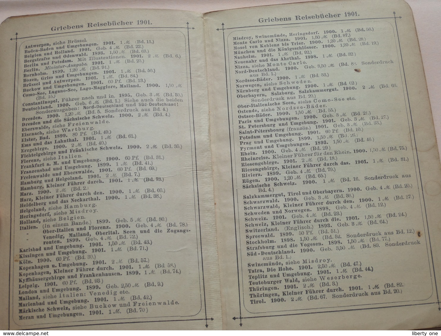 Griebens Reisebücher Band 45 - Die WESERBERGE ( Teutoburger ) Druk. A Seydel ( 168 + Funf Karte ) Auflage Funf - 1901 ! - Nordrhein-Westfalen