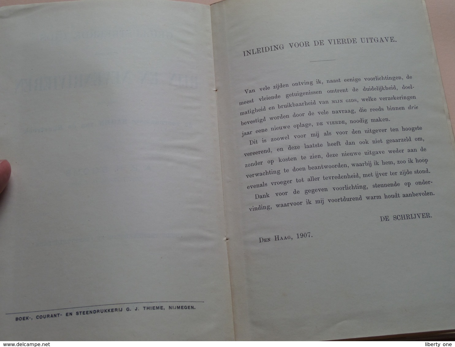 RIJN en NEVENRIVIEREN ( A.S.H. BOOMS / L.J. Veen) 4de Druk - 1907 / 344 Pag. ( met kaarten + Publi ) !