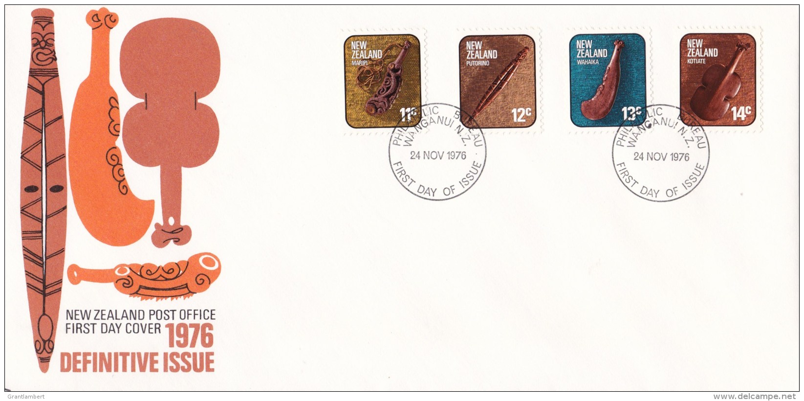 New Zealand 1976 Definitive Issue - Musical Instruments FDC - FDC