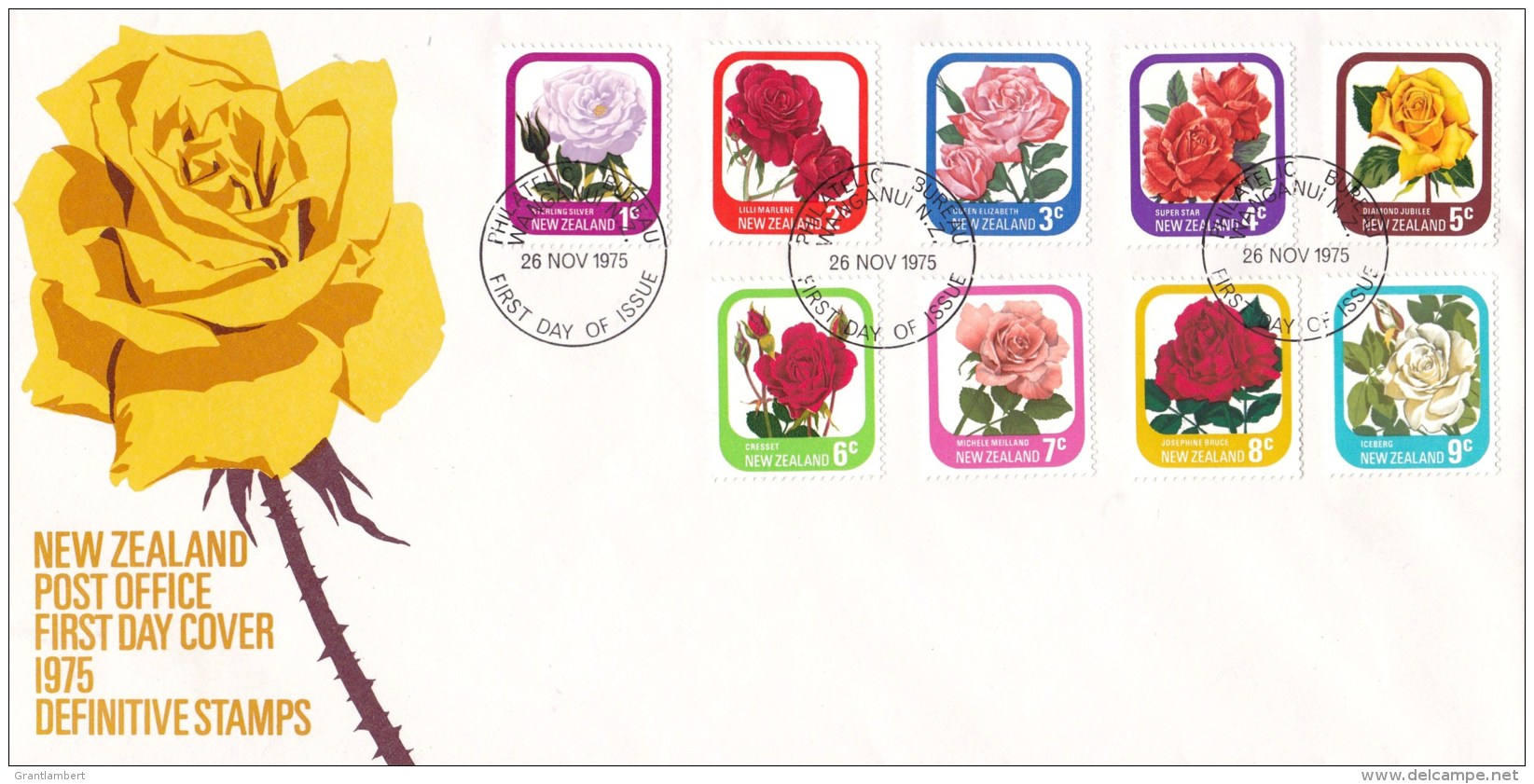 New Zealand 1975 Definitive - Roses FDC - FDC