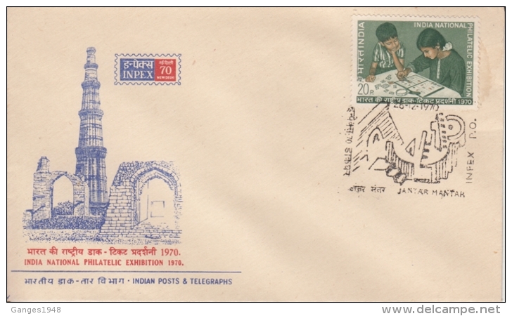 India  1970  Jantar Mantar Astronomical Observatory  Cancellation  Cover  #   10208   D  Inde Indien - Astronomy