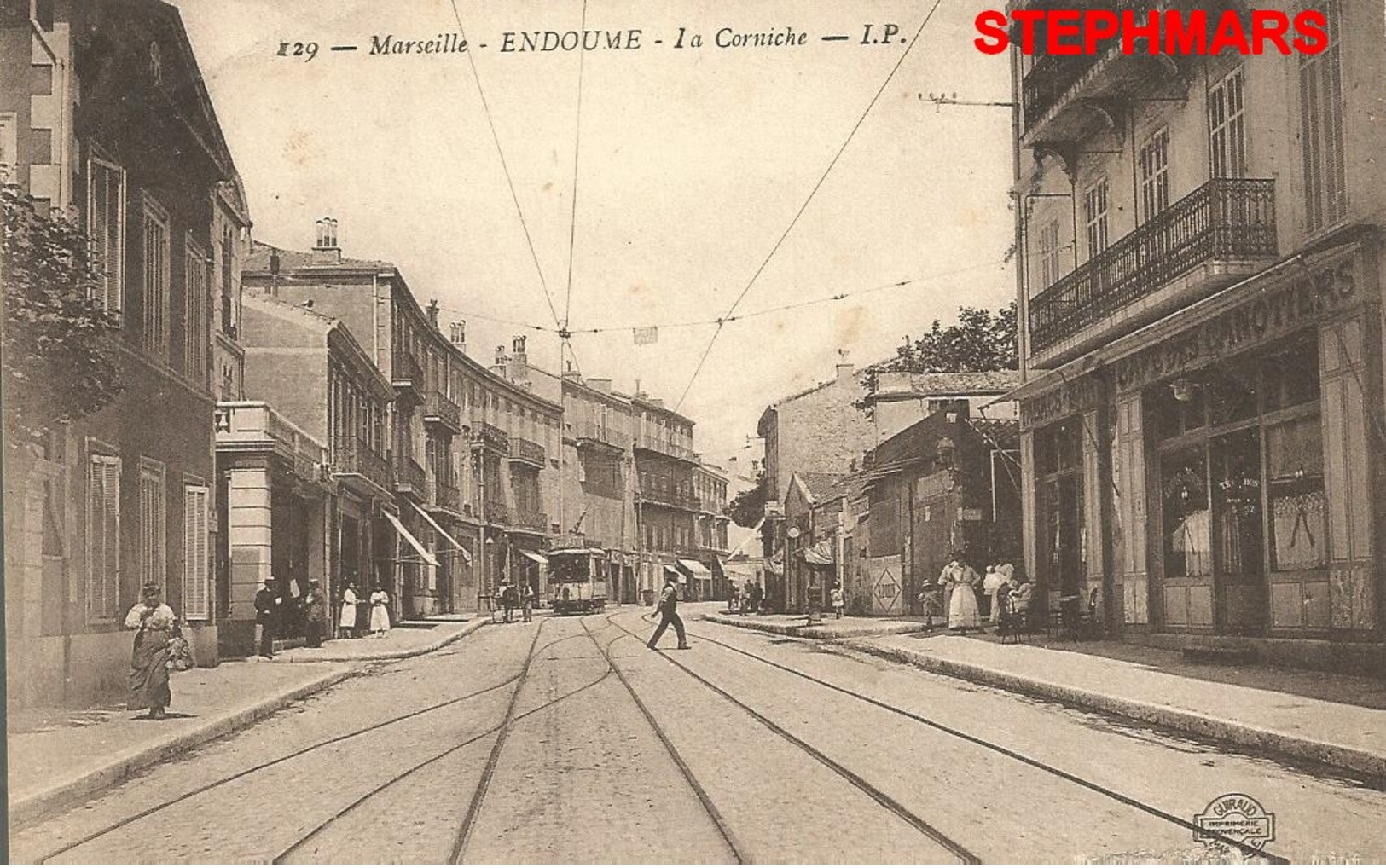 CPA 13 : N°129 - MARSEILLE - ENDOUME - LA CORNICHE - TRAMWAY - édition IP GUIRAUD - Endoume, Roucas, Corniche, Beaches