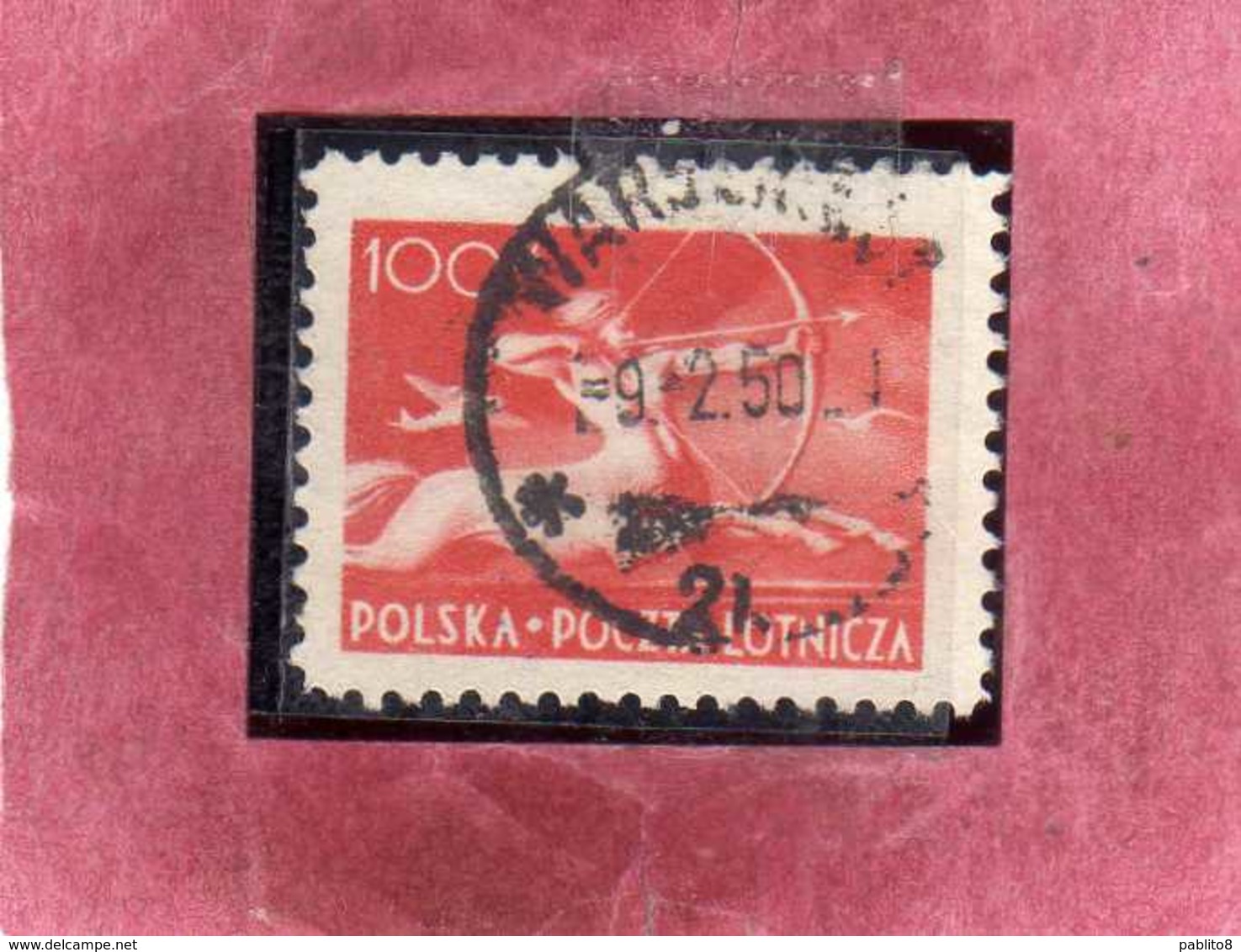 POLONIA POLAND POLSKA 1948 AIR MAIL POSTA AEREA CENTAUR CENTAURO 100z COMPLETE SET USATO USED OBLITERE' - Usados