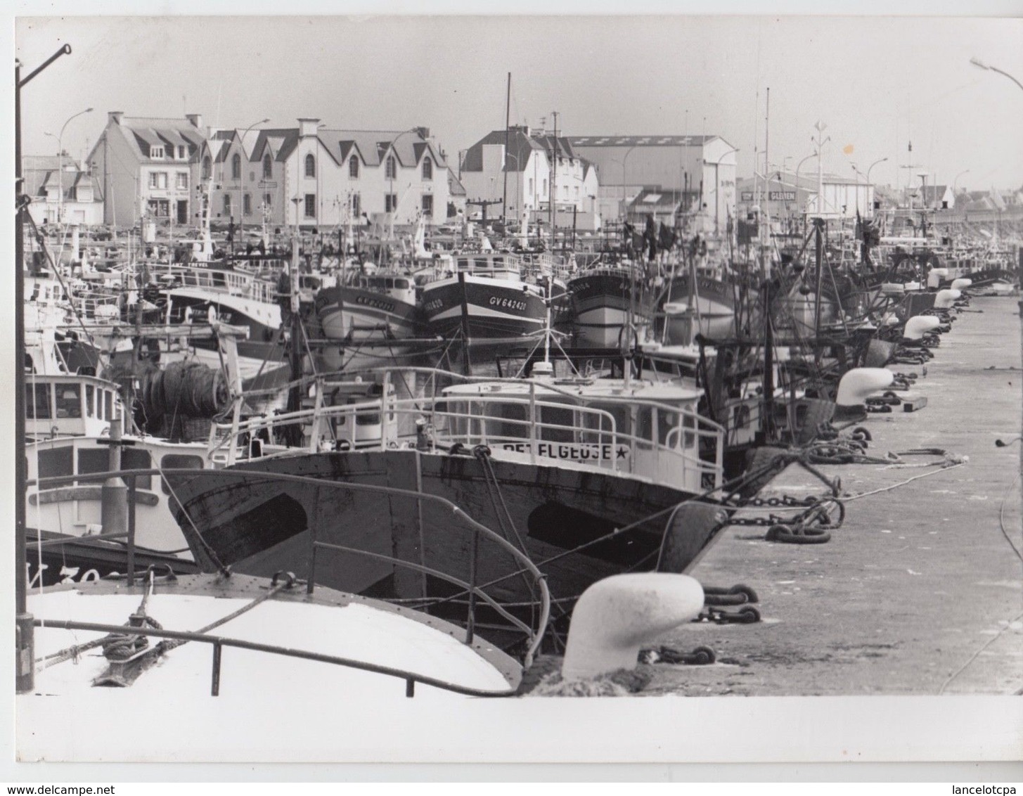 PHOTO PRESSE AFP 24X18 / LE GUILVINEC - 1993 - LES CHALUTIERS AU PORT - GREVE GENERALE - Bateaux