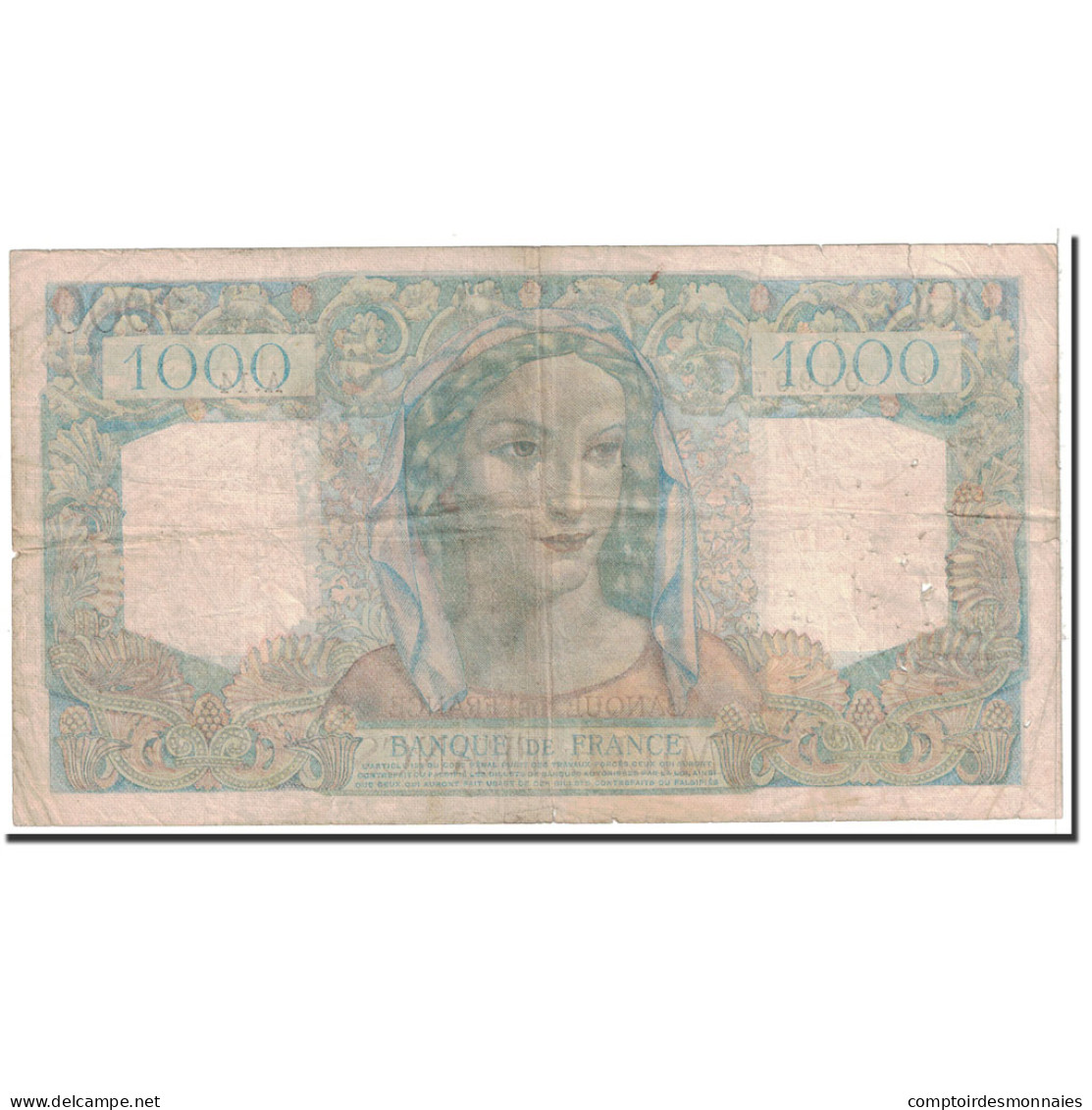 France, 1000 Francs, 1945, 1945-04-26, TB, Fayette:41.2, KM:130a - 1 000 F 1927-1940 ''Cérès Et Mercure''