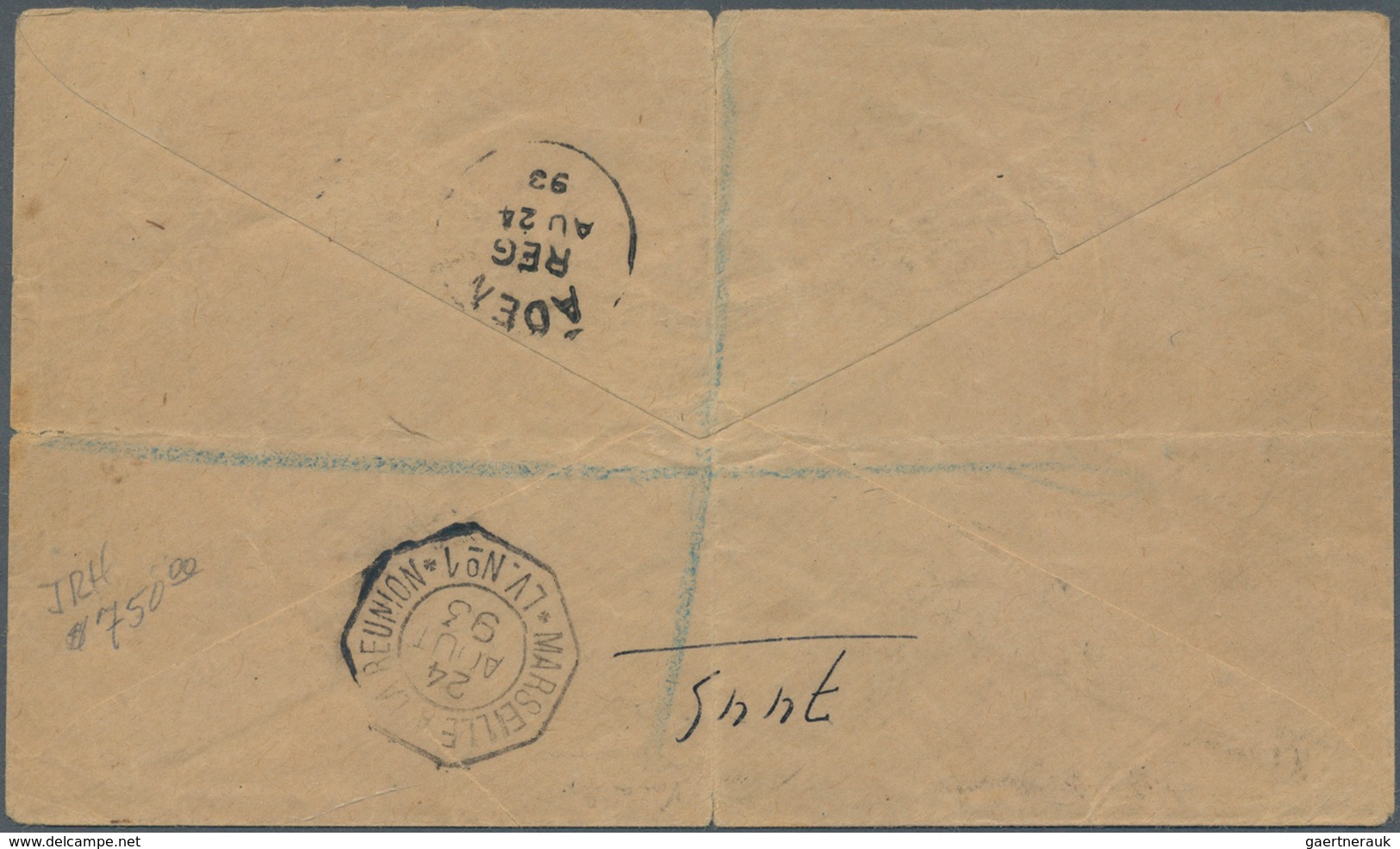 08003 Aden: 1893, Registered Telegram Envelope From "Eastern Telegraph Company" At ADEN To The Govenor Of - Jemen