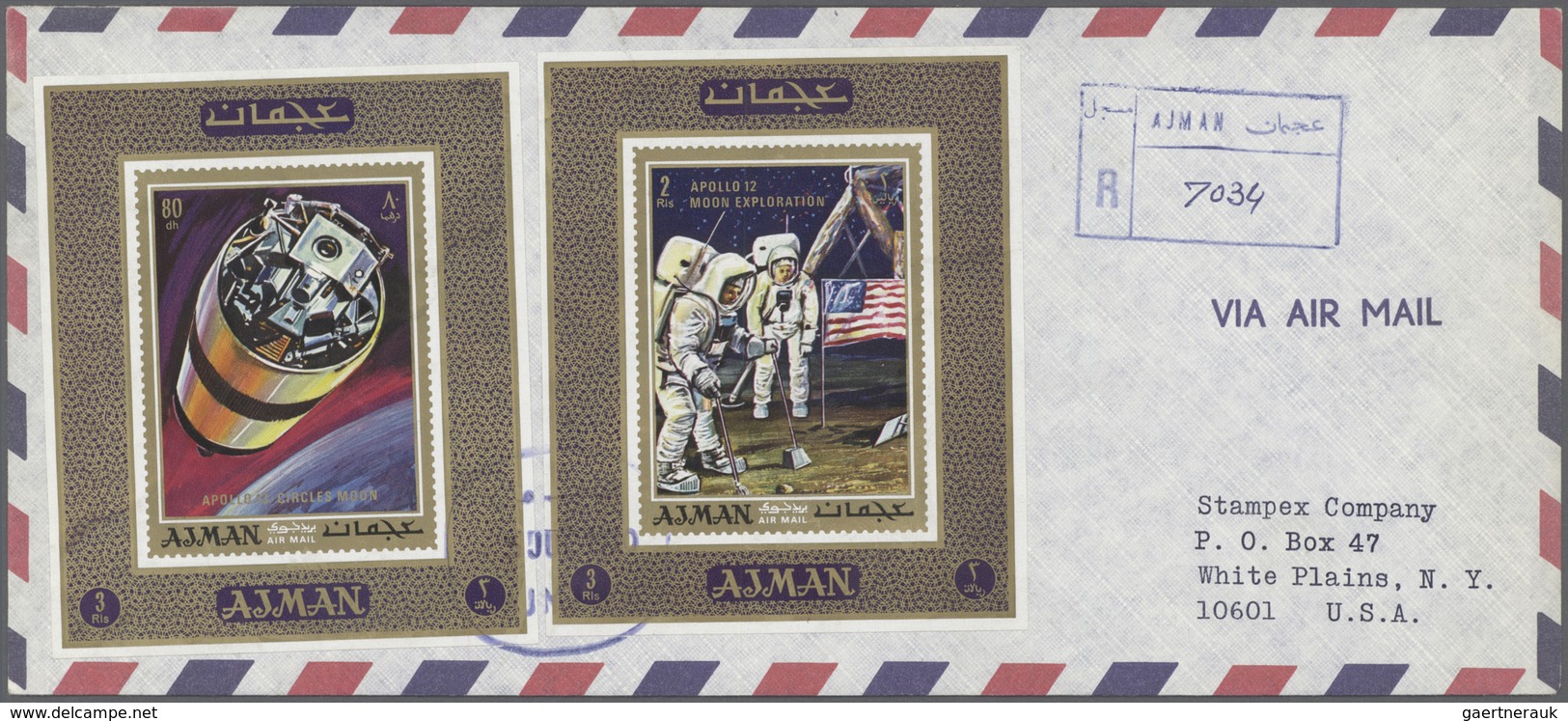 08019 Adschman / Ajman: 1970, Apollo 13, Complete Set Perf./imperf., Complete Set Of Six De Luxe Sheets An - Adschman