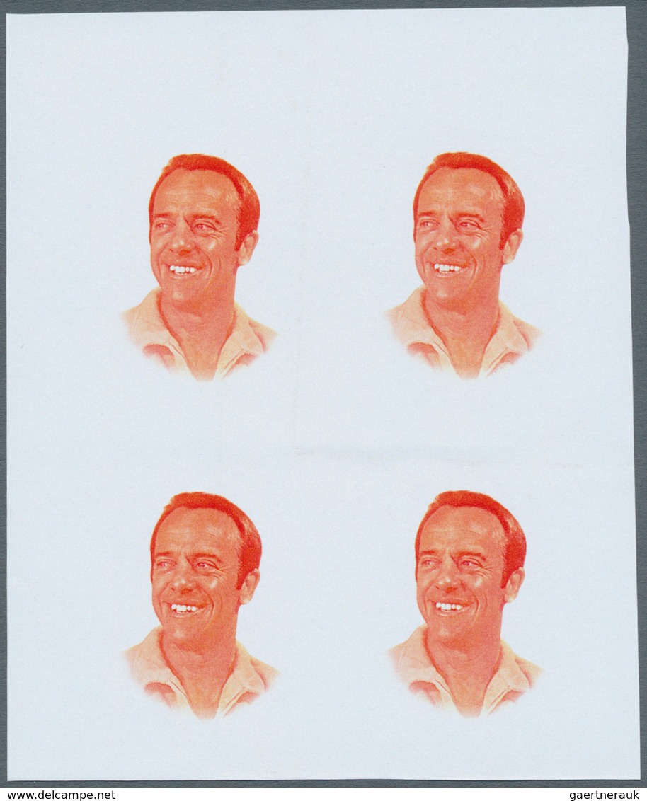 08024 Adschman / Ajman: 1971, CELEBRITIES, Alan B. Shepard - 8 Items; Progressive Plate Proofs For The 75D - Adschman