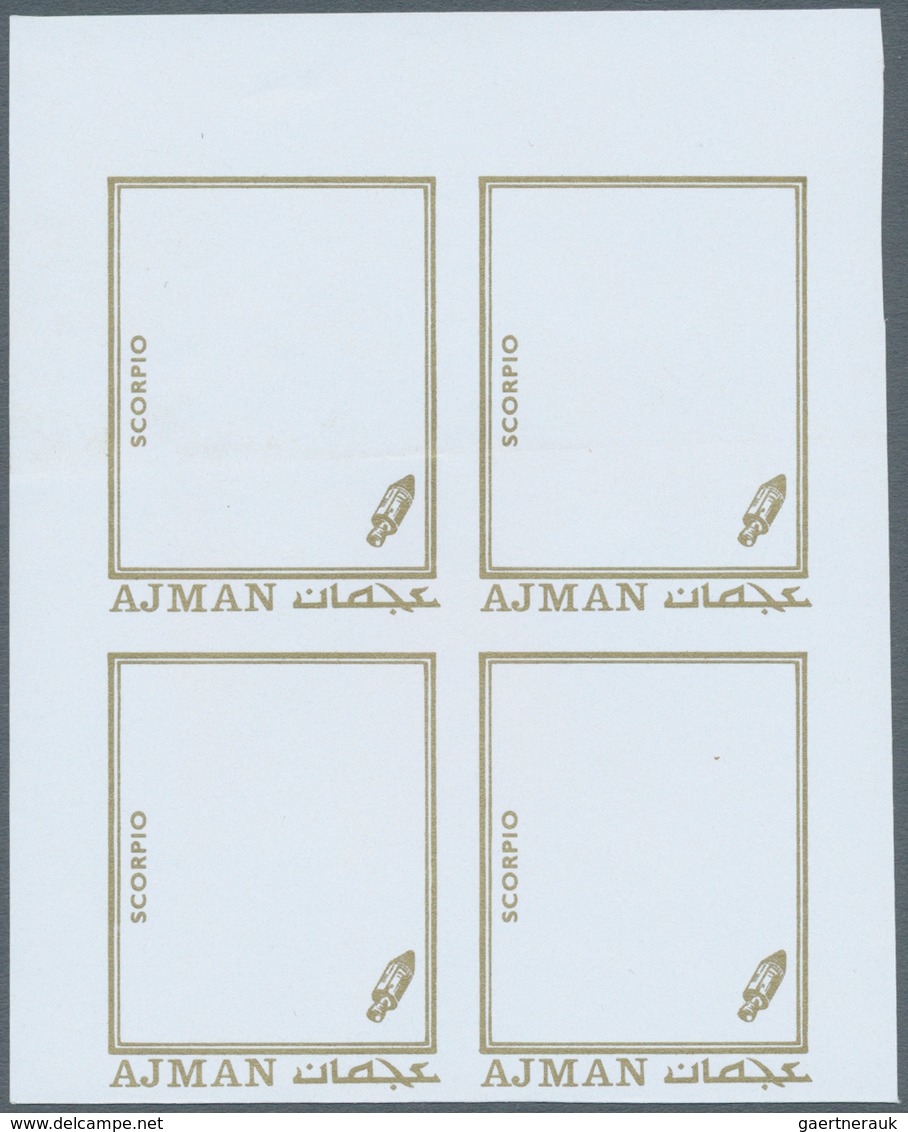 08024 Adschman / Ajman: 1971, CELEBRITIES, Alan B. Shepard - 8 items; progressive plate proofs for the 75D