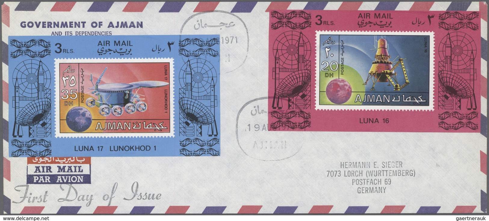 08029 Adschman / Ajman: 1971, Space Research, Complete Set Perf./imperf., Complete Set Of Six De Luxe Shee - Ajman