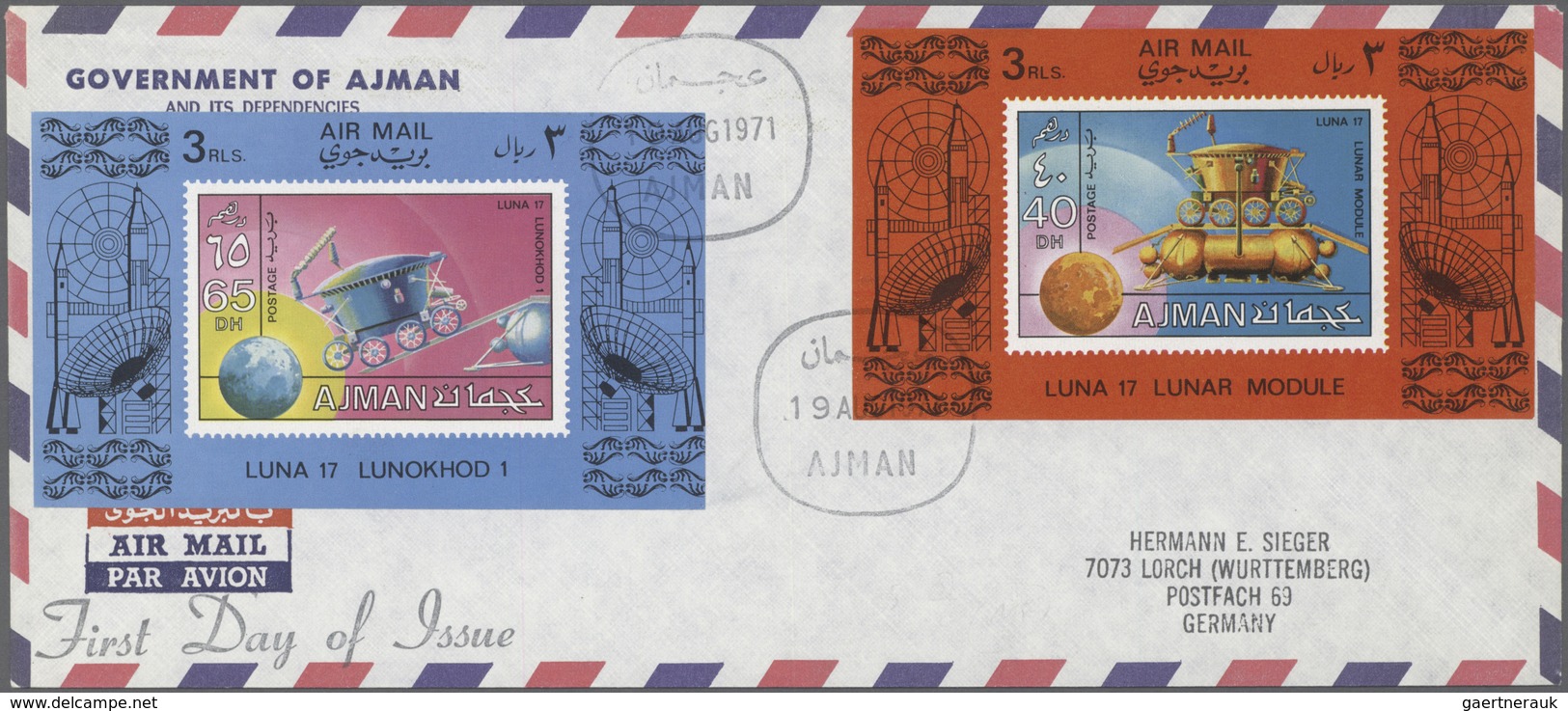 08029 Adschman / Ajman: 1971, Space Research, Complete Set Perf./imperf., Complete Set Of Six De Luxe Shee - Ajman