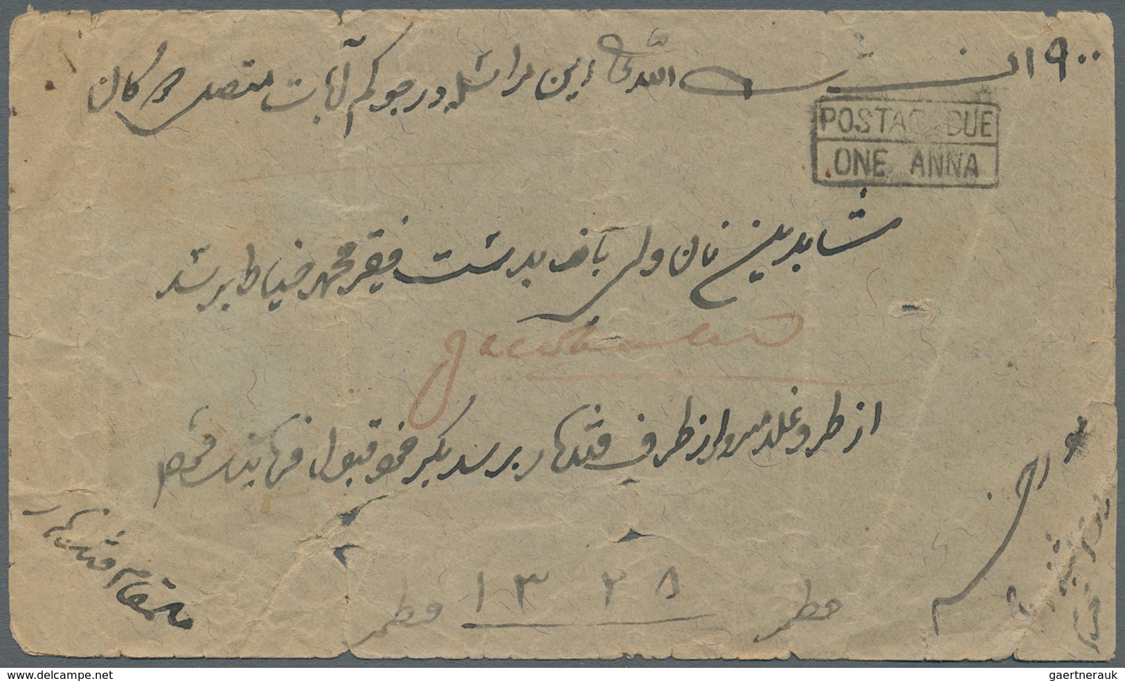 08049 Afghanistan: 1909-25 "QUETTA UNPAID": Four Covers To India Via The Southern Chaman-Quetta Route But - Afghanistan