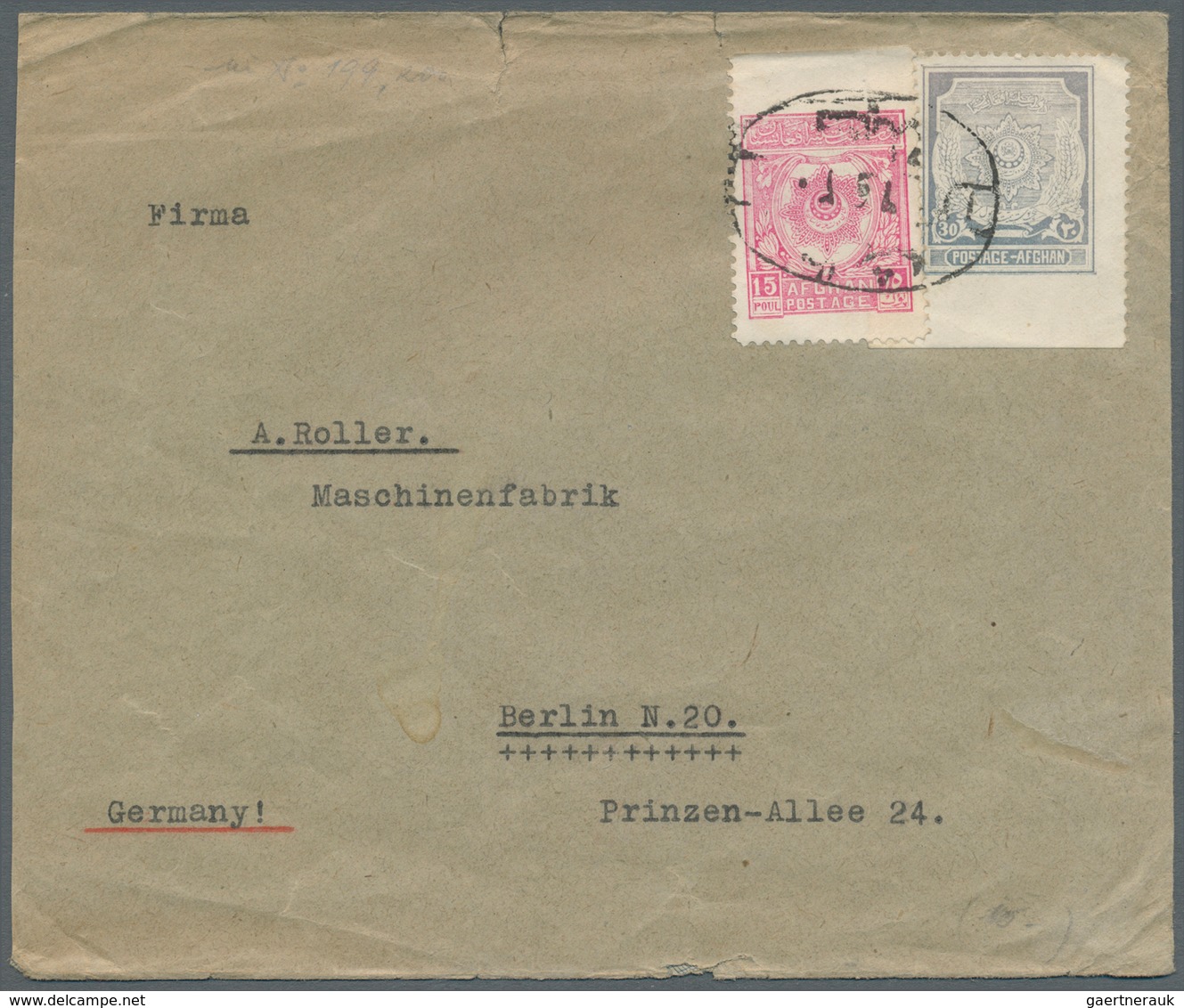 08050 Afghanistan: 1924-30: Three Pre-UPU And One UPU Period Covers To GERMANY, With 1) 1924 Cover To Berl - Afghanistan