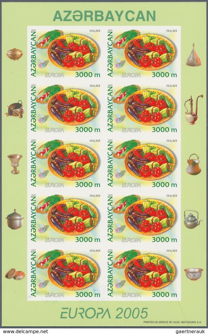 08061 Aserbaidschan (Azerbaydjan): 2005, Europe CEPT - FOOD. Complete Set Of Two Values; 1,000 M "Pilaf" A - Azerbaïdjan