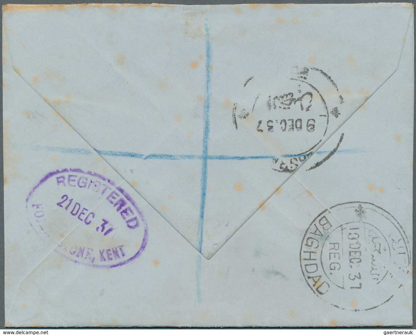 08062 Bahrain: 1930's, Four Airmail Covers To England With Different Frankings Of KGV. Definitives Optd. " - Bahrein (1965-...)