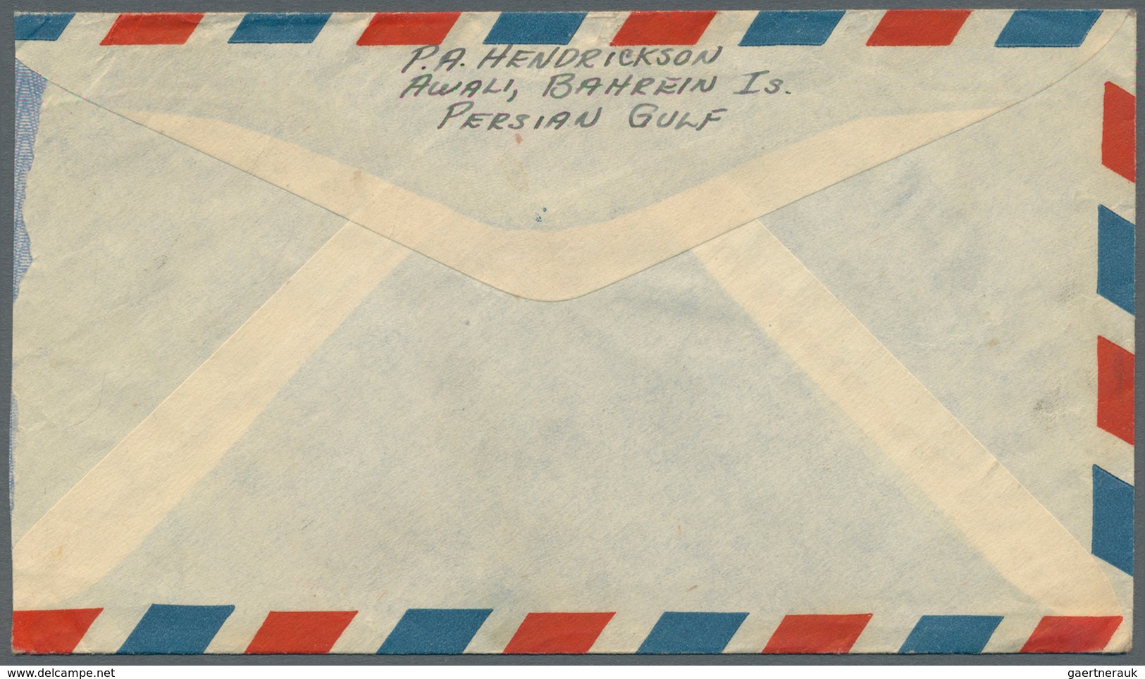 08068 Bahrain: 1940's: Three Airmail Covers From "AWALI, Bahrain Island" (sender Note On Back) To New York - Bahreïn (1965-...)