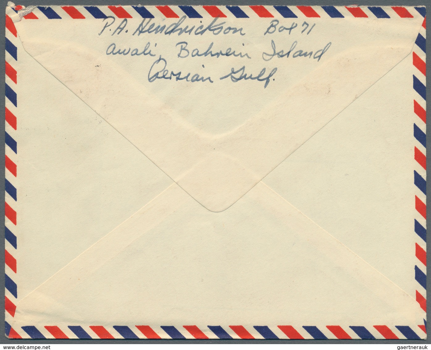 08068 Bahrain: 1940's: Three Airmail Covers From "AWALI, Bahrain Island" (sender Note On Back) To New York - Bahreïn (1965-...)