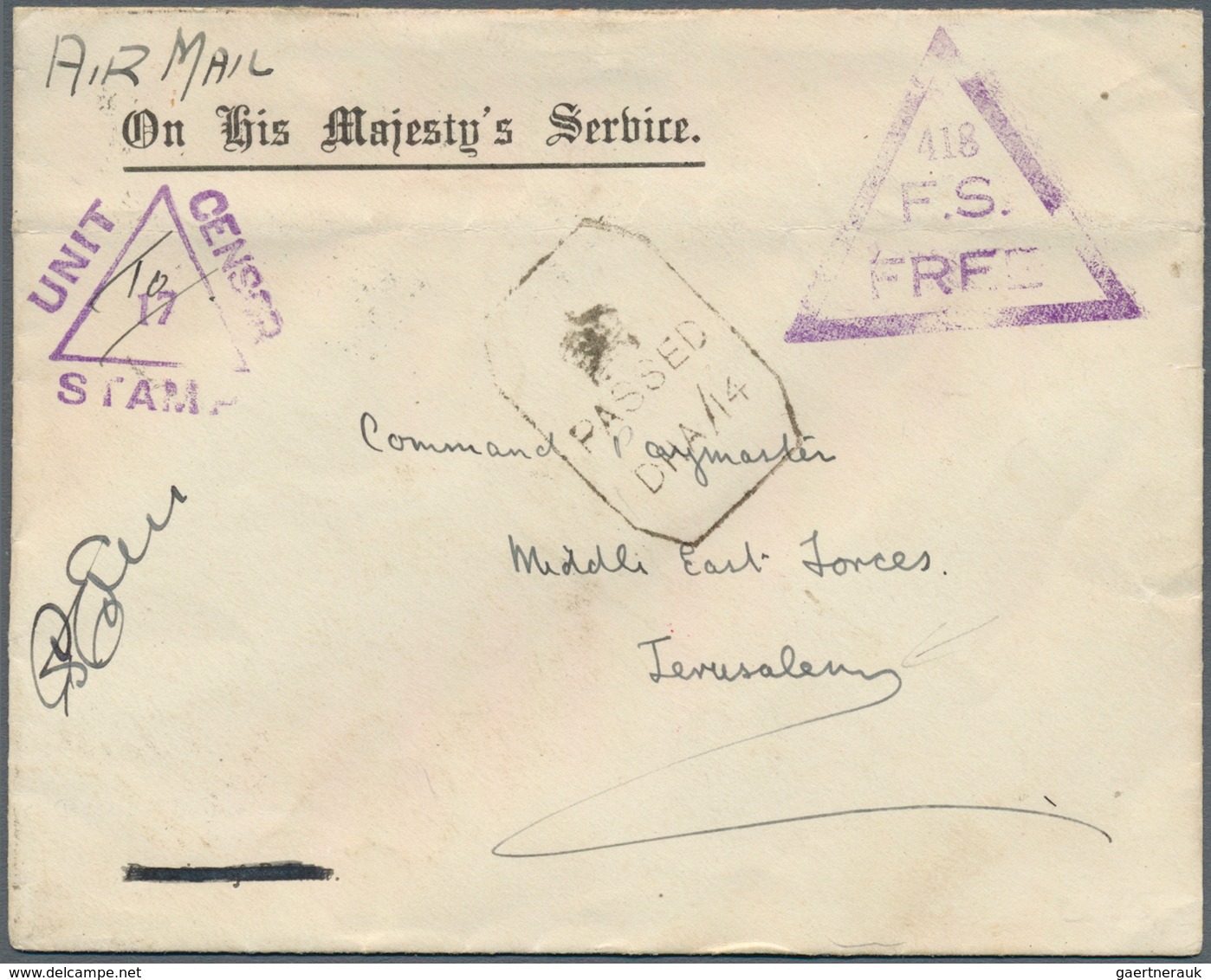 08090 Birma / Burma / Myanmar: 1942. Stampless Air Mail Envelope From Maymyo, Field Post Office Headed 'On - Myanmar (Birmanie 1948-...)
