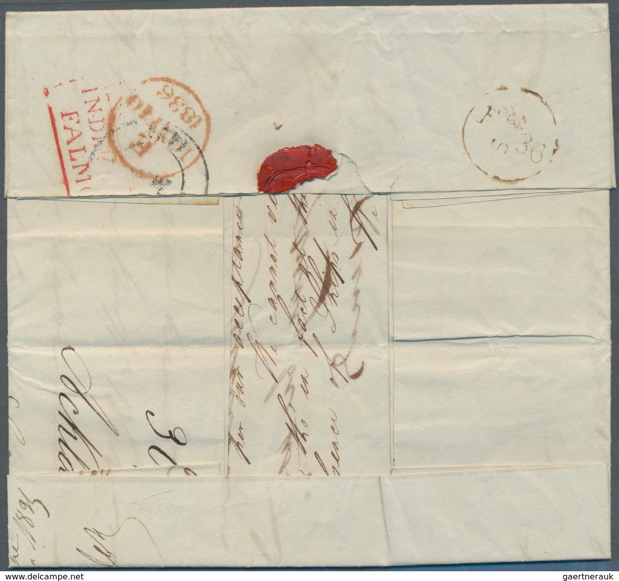 08096 Ceylon / Sri Lanka: 1835. Pre-stamp Envelope Written From Colombo Dated '12th Nov 1835' Addressed To - Sri Lanka (Ceylan) (1948-...)
