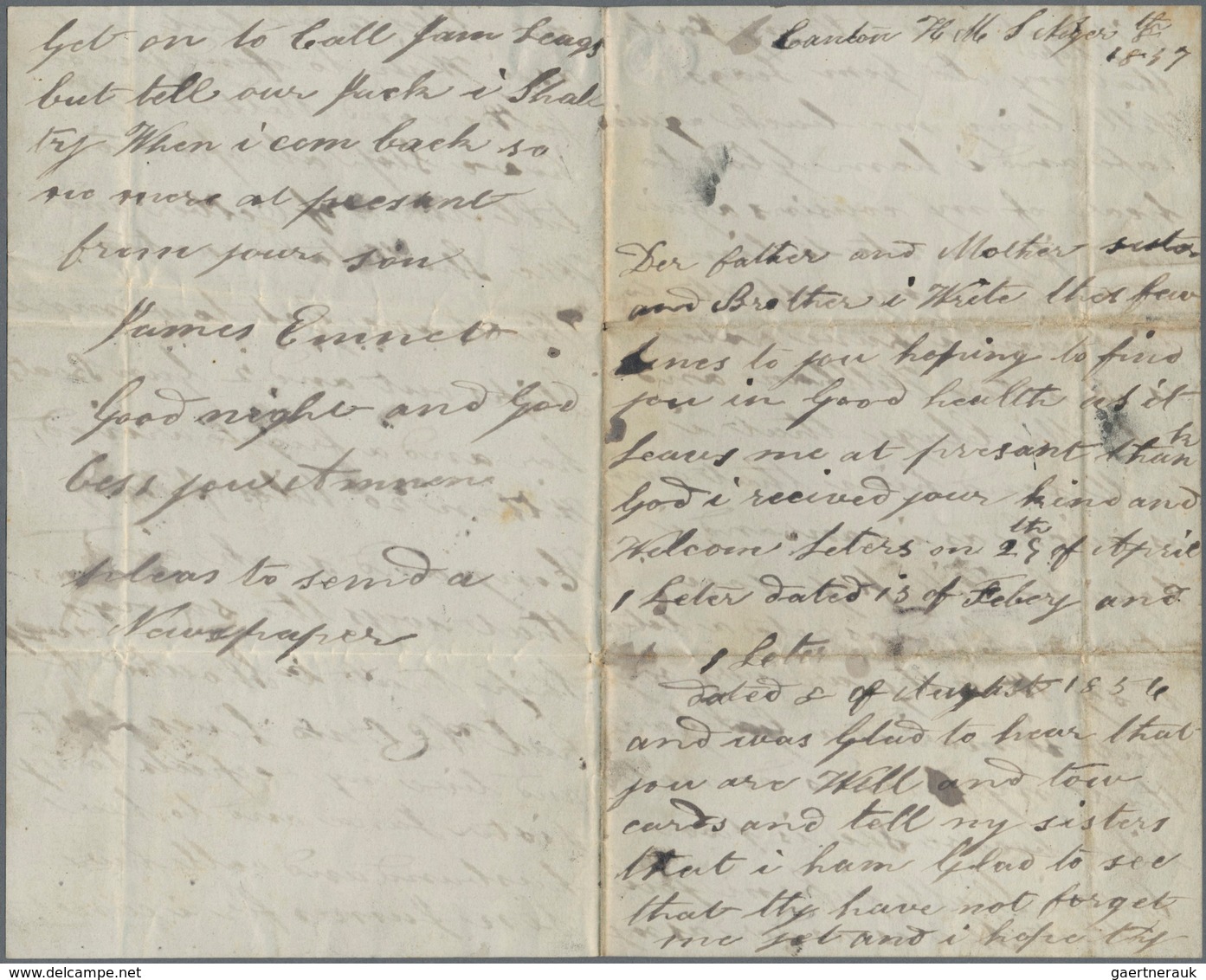 08116 China: 1857-58 Correspondence From And To James Emmett On Board H.M.S. "Niger" At CANTON RIVER And I - Sonstige & Ohne Zuordnung