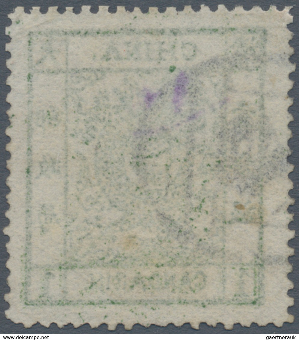 08120 China: 1878, Large Dragon 1 Ca. Green Used (large Margins), Thin Paper, Top Left Corner Repaired - Altri & Non Classificati