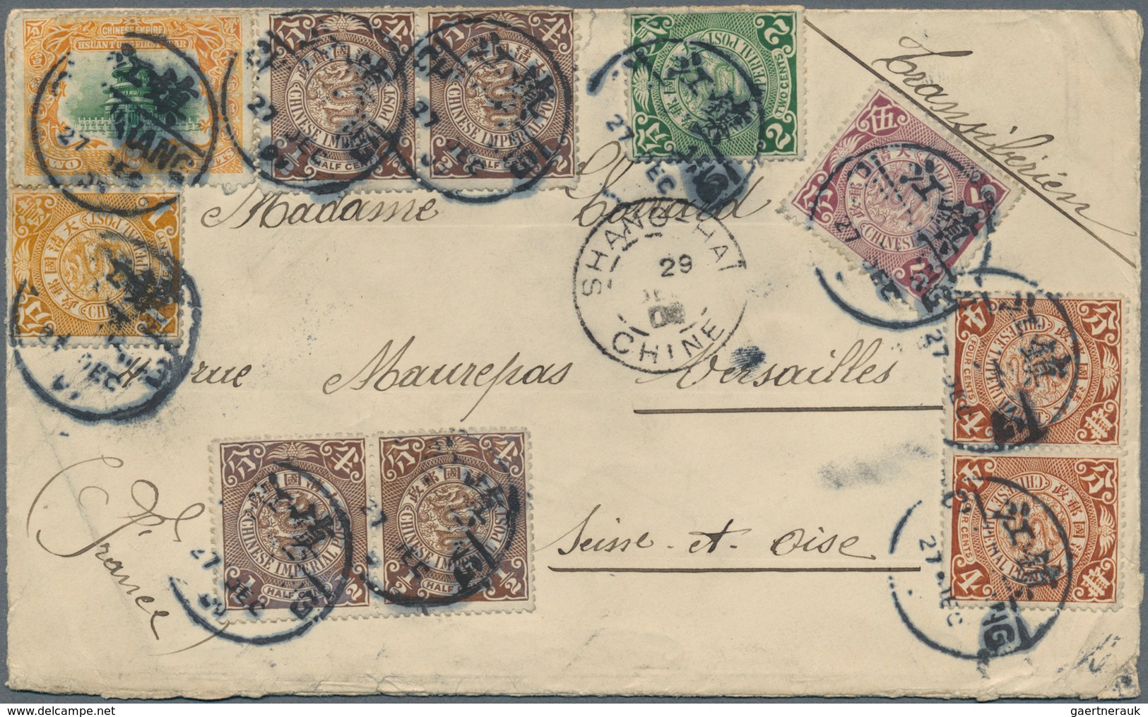 08143 China: 1902/09, Hsuan Tung 2 C. With Coiling Dragons ½ C. (4), 2 C. Green, 4 C. Rown (pair), 5 C. Vi - Sonstige & Ohne Zuordnung