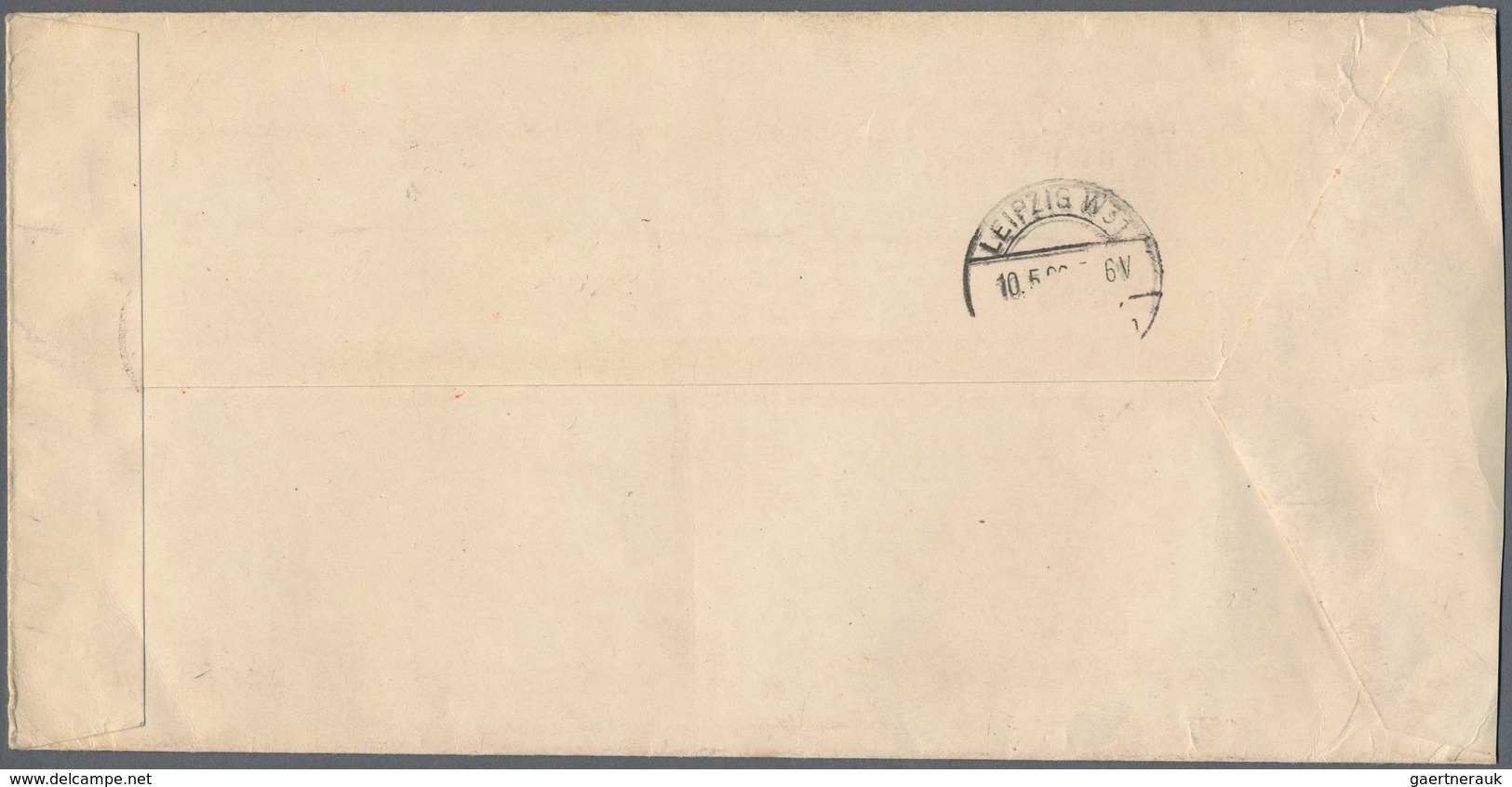 08163 China: 1929, Unification 1 C., 4 C. And 10 C. Pair Tied ''SHANGHAI 23.4.29`` To Registered Cover To Le - Autres & Non Classés