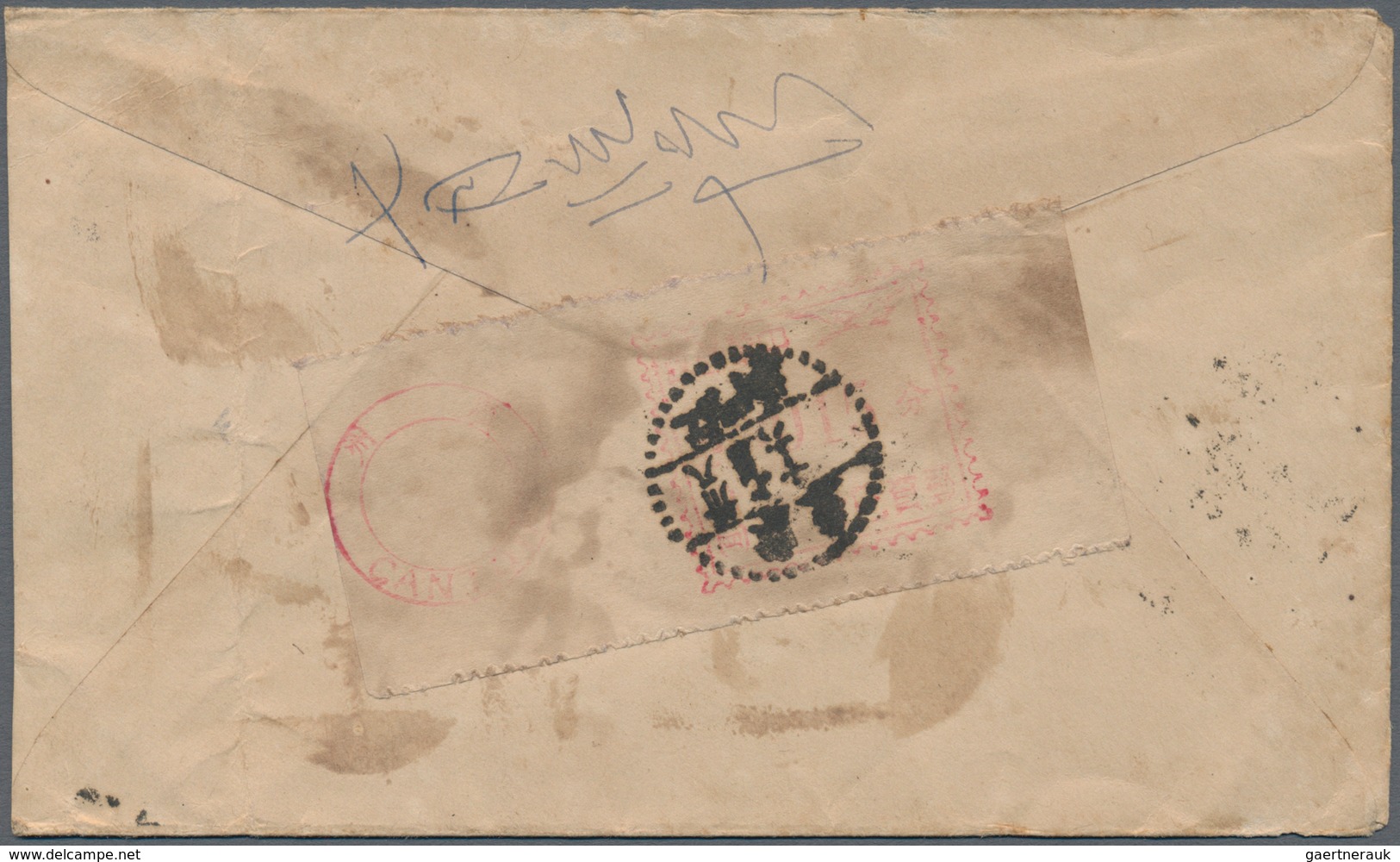 08183 China: 1949, July 16, Canton: Silver Currency Meter Label 15 C. Canc. "Kwangtung Kongmoon 38.7.16" T - Sonstige & Ohne Zuordnung