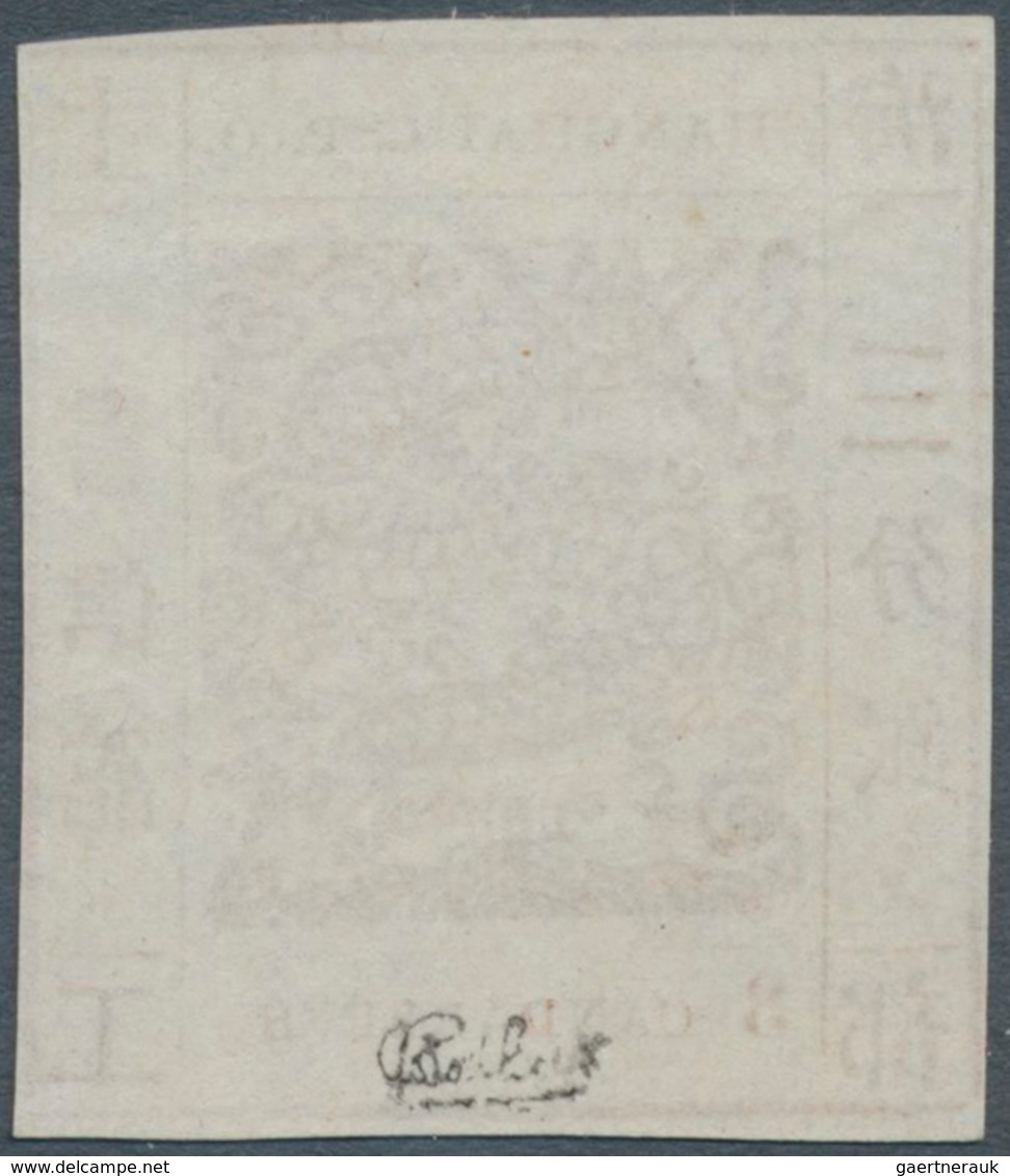 08187 China - Shanghai: 1871/72, 3 Ca. Red Brown, Official Reprint On Mesh Paper, Unused, Signed Calves. - Sonstige & Ohne Zuordnung