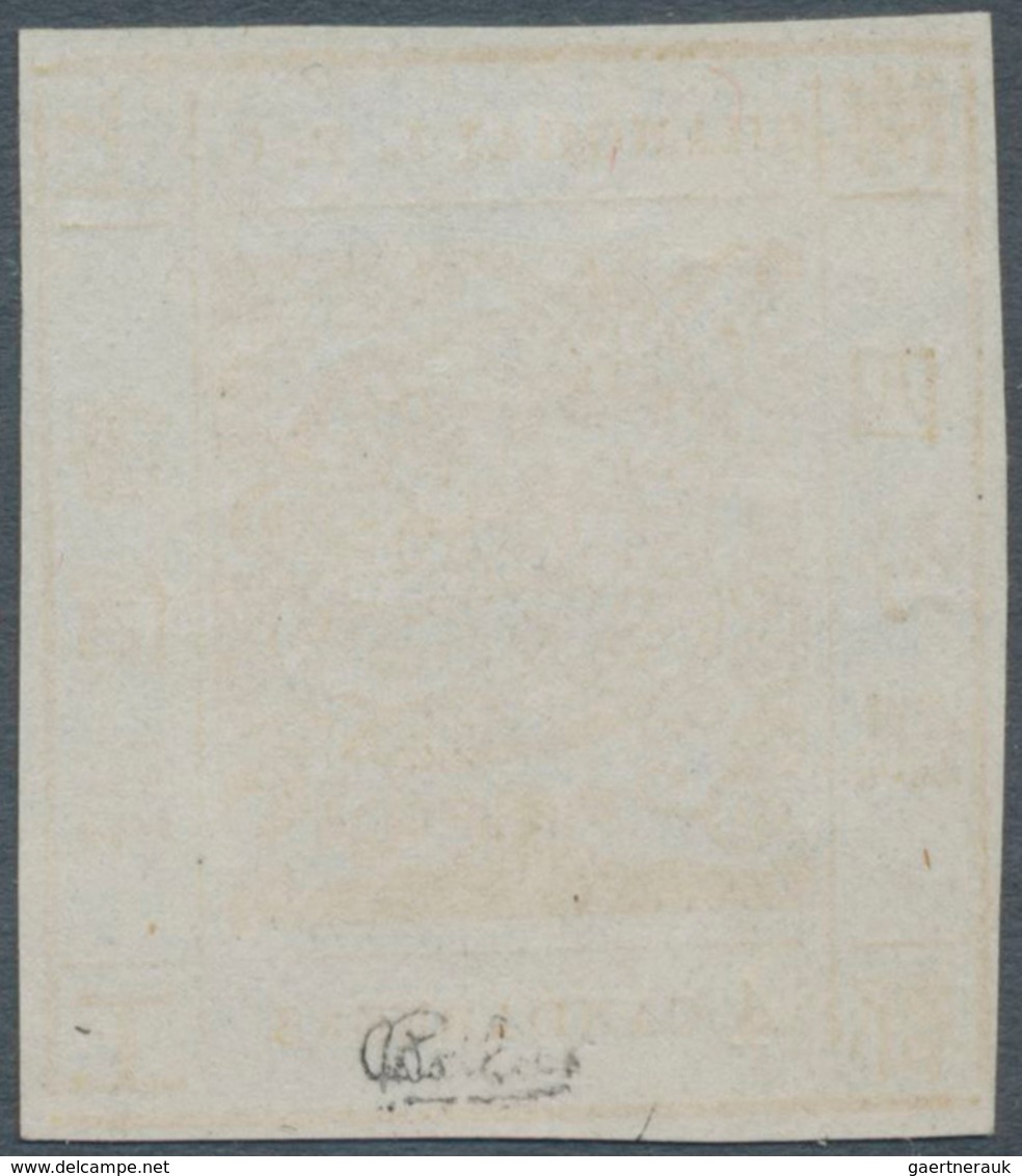 08188 China - Shanghai: 1871/72, 4 Ca. Yellow, Official Reprint On Mesh Paper, Unused, Signed Calves. - Sonstige & Ohne Zuordnung