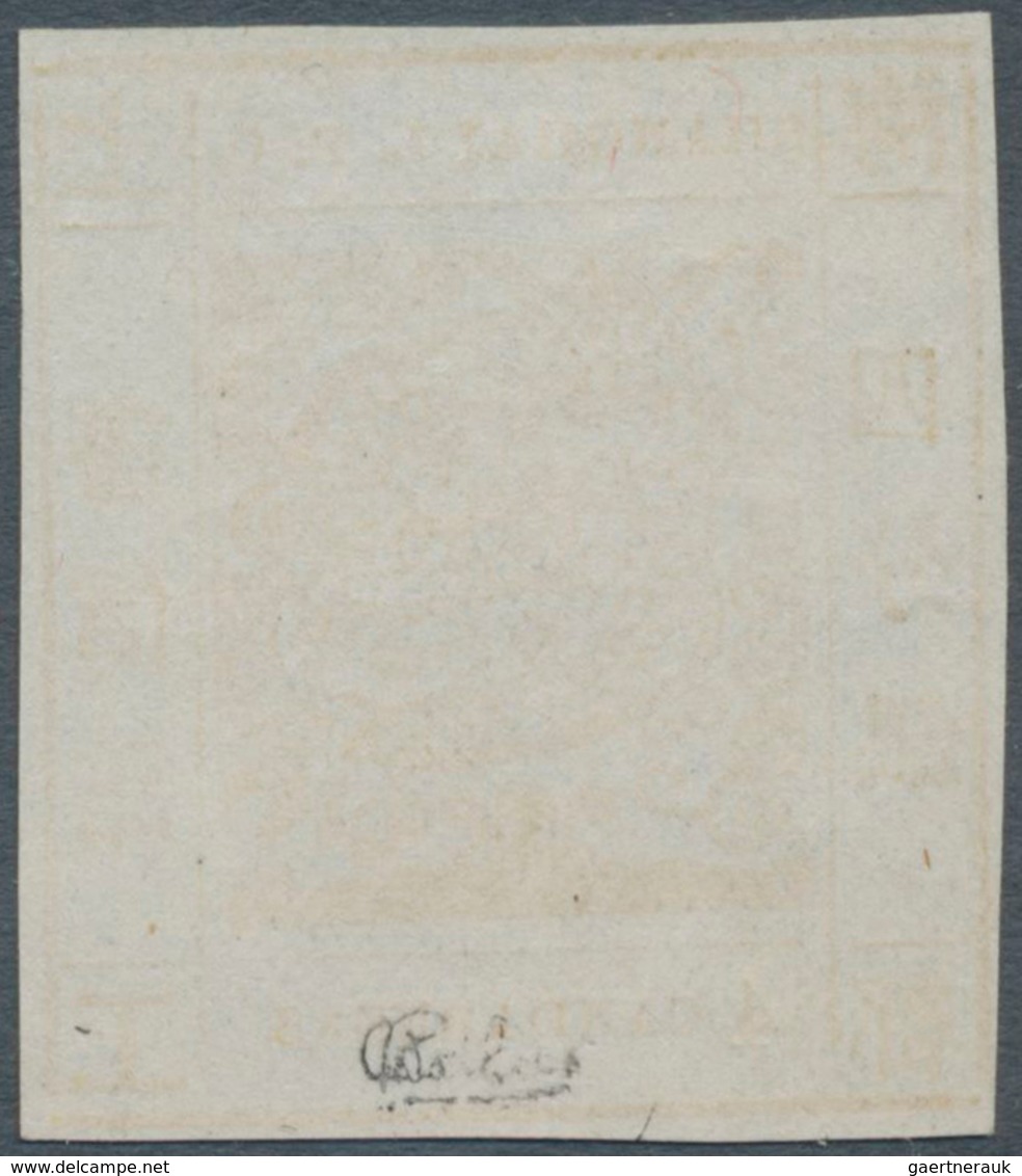 08188 China - Shanghai: 1871/72, 4 Ca. Yellow, Official Reprint On Mesh Paper, Unused, Signed Calves. - Autres & Non Classés
