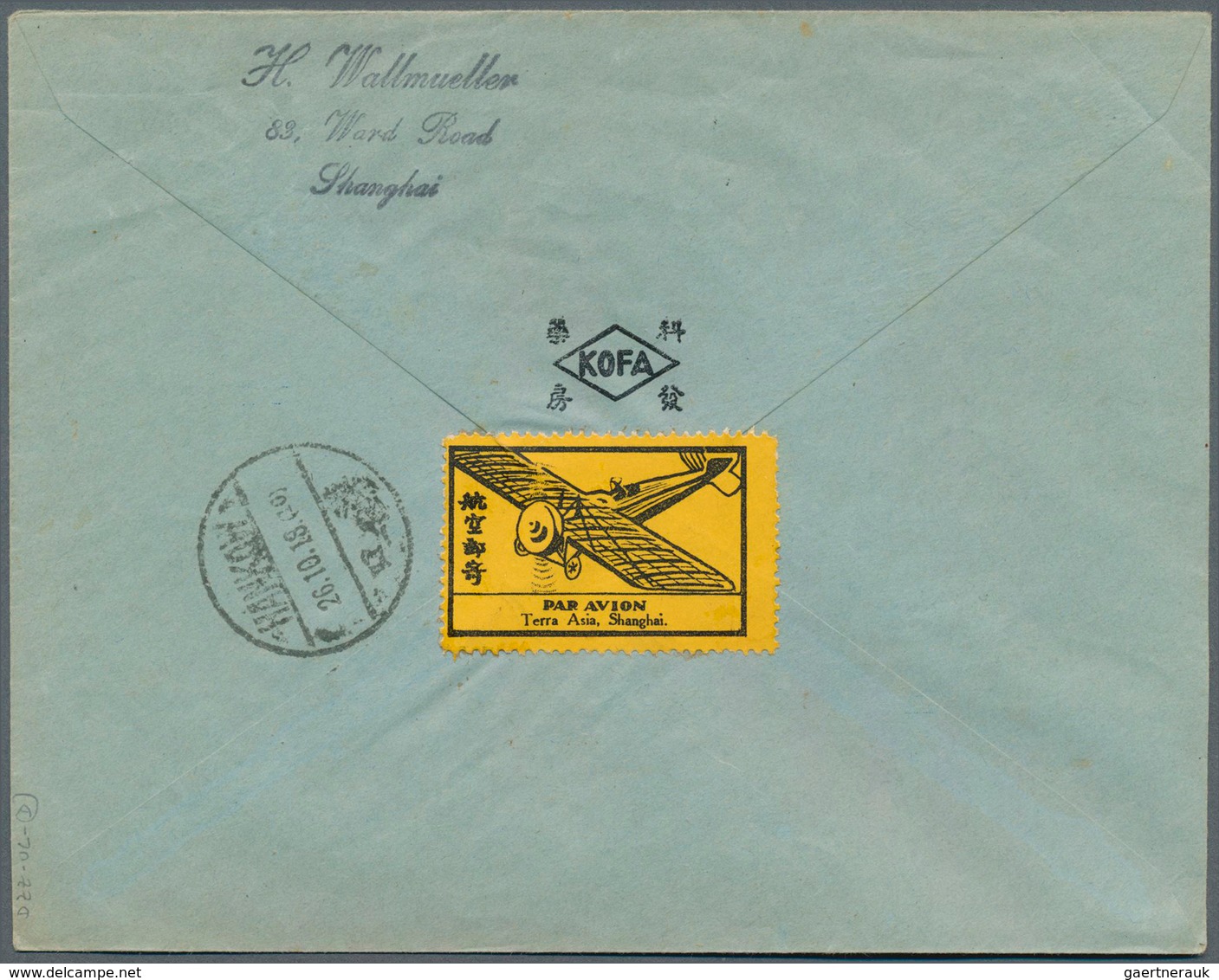 08225A China - Flugpost: 1932: Air Mail Cover Franked With 30c Air Post And 4c Definitive (double Rate) Can - Autres & Non Classés