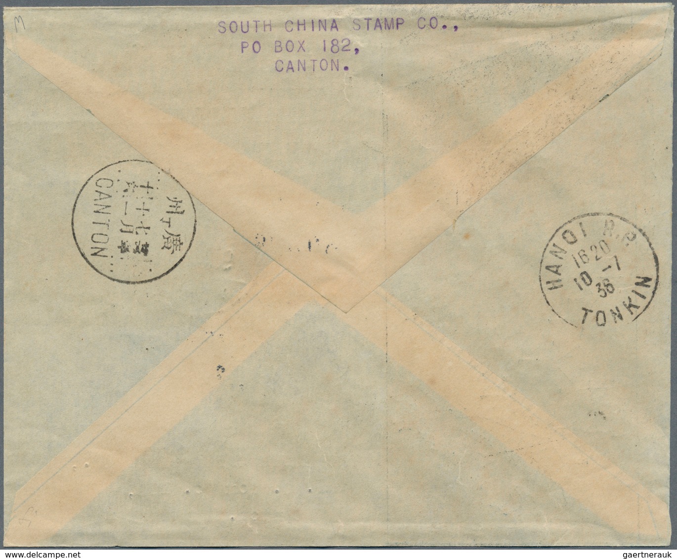 08226 China - Flugpost: 1935/37, Two Registered FFC: SWAC & Air France Canton-Hanoi-Canton 1935 Resp. 1937 - Sonstige & Ohne Zuordnung