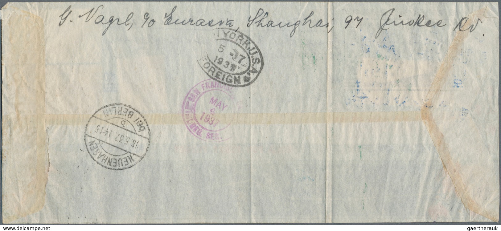 08226 China - Flugpost: 1935/37, Two Registered FFC: SWAC & Air France Canton-Hanoi-Canton 1935 Resp. 1937 - Autres & Non Classés