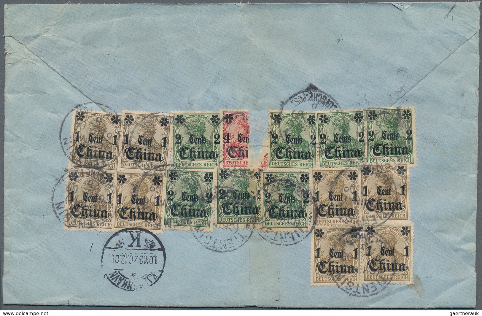 08248A China - Fremde Postanstalten / Foreign Offices: Germany, 1 C./3 Pf. (8), 2 C. (7), 4 C./10 Pf. (faul - Autres & Non Classés