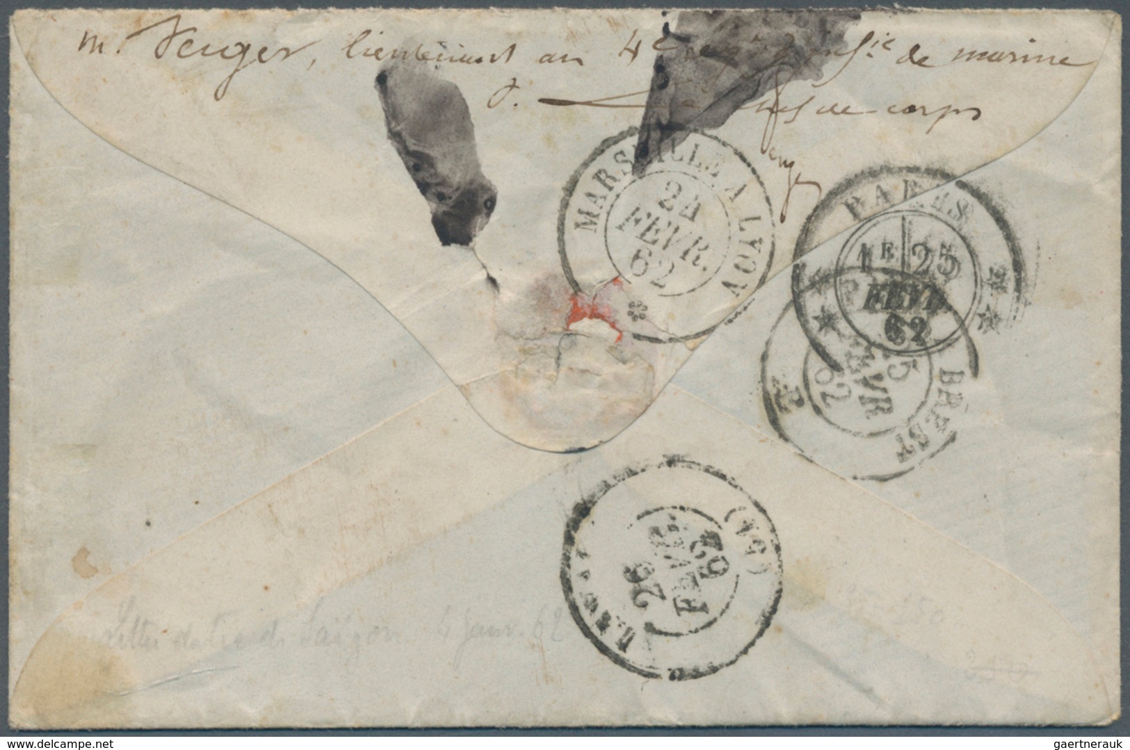 08253 China - Besonderheiten: 1862 - French Expeditionary Forces. Envelope With Contents Written From 'Lie - Autres & Non Classés