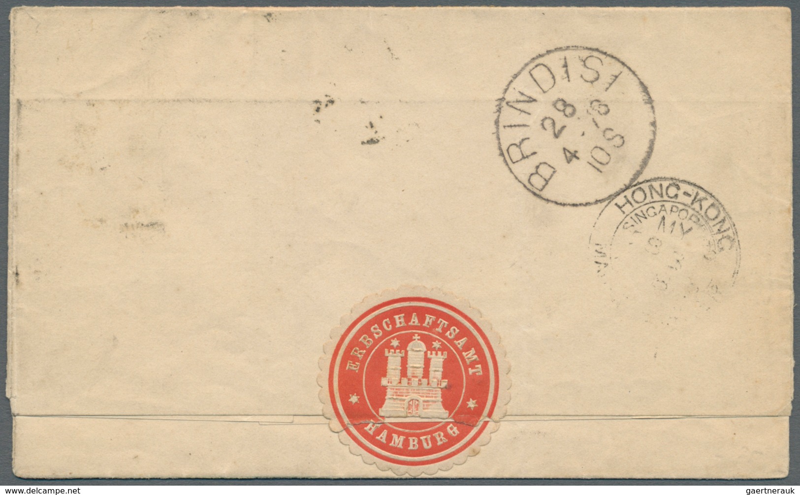 08254 China - Besonderheiten: Incoming Mail, 1878, Germany, 10 Pf. (4) Tied "HAMBURG 24 4 78" To Folded En - Sonstige & Ohne Zuordnung