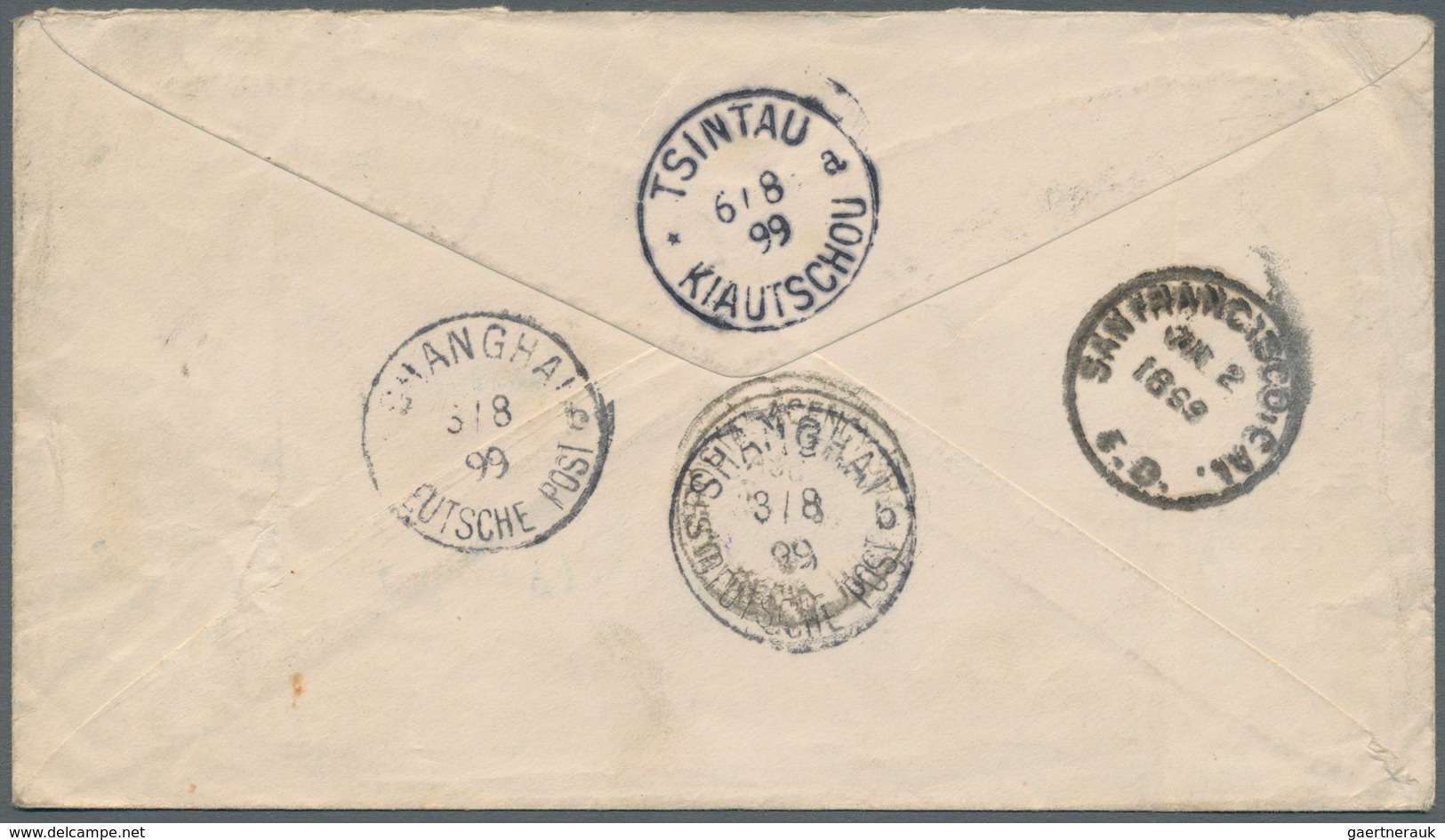 08262 China - Besonderheiten: Incoming Mail, 1899, USA 5 C. Tied Oval Killer W. "PLYMOUTH WISC." Alongside - Autres & Non Classés