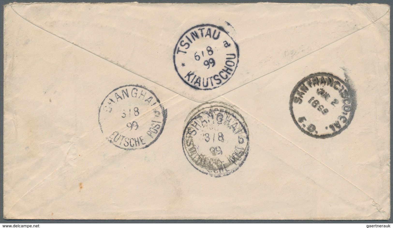 08262 China - Besonderheiten: Incoming Mail, 1899, USA 5 C. Tied Oval Killer W. "PLYMOUTH WISC." Alongside - Sonstige & Ohne Zuordnung