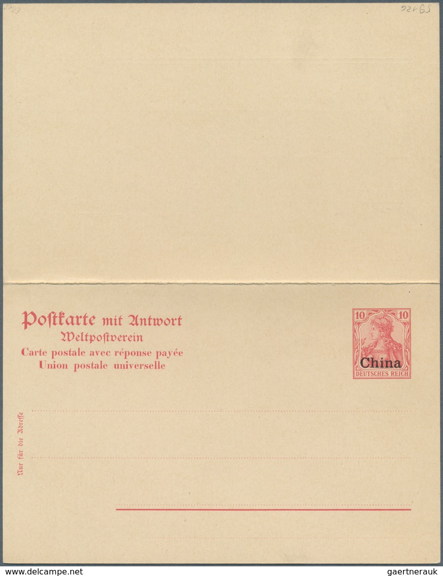 08269 China - Besonderheiten: 1902: Essay For A Postal Stationery Double Card, 10 Pfg  Red Germania "Deuts - Autres & Non Classés