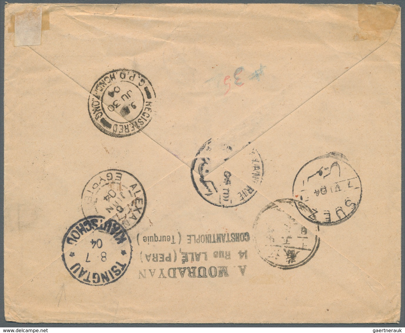 08272 China - Besonderheiten: Incoming Mail, 1904, Turkey/Osman Empire, French Offices In Turkey, 2 Pia/50 - Autres & Non Classés