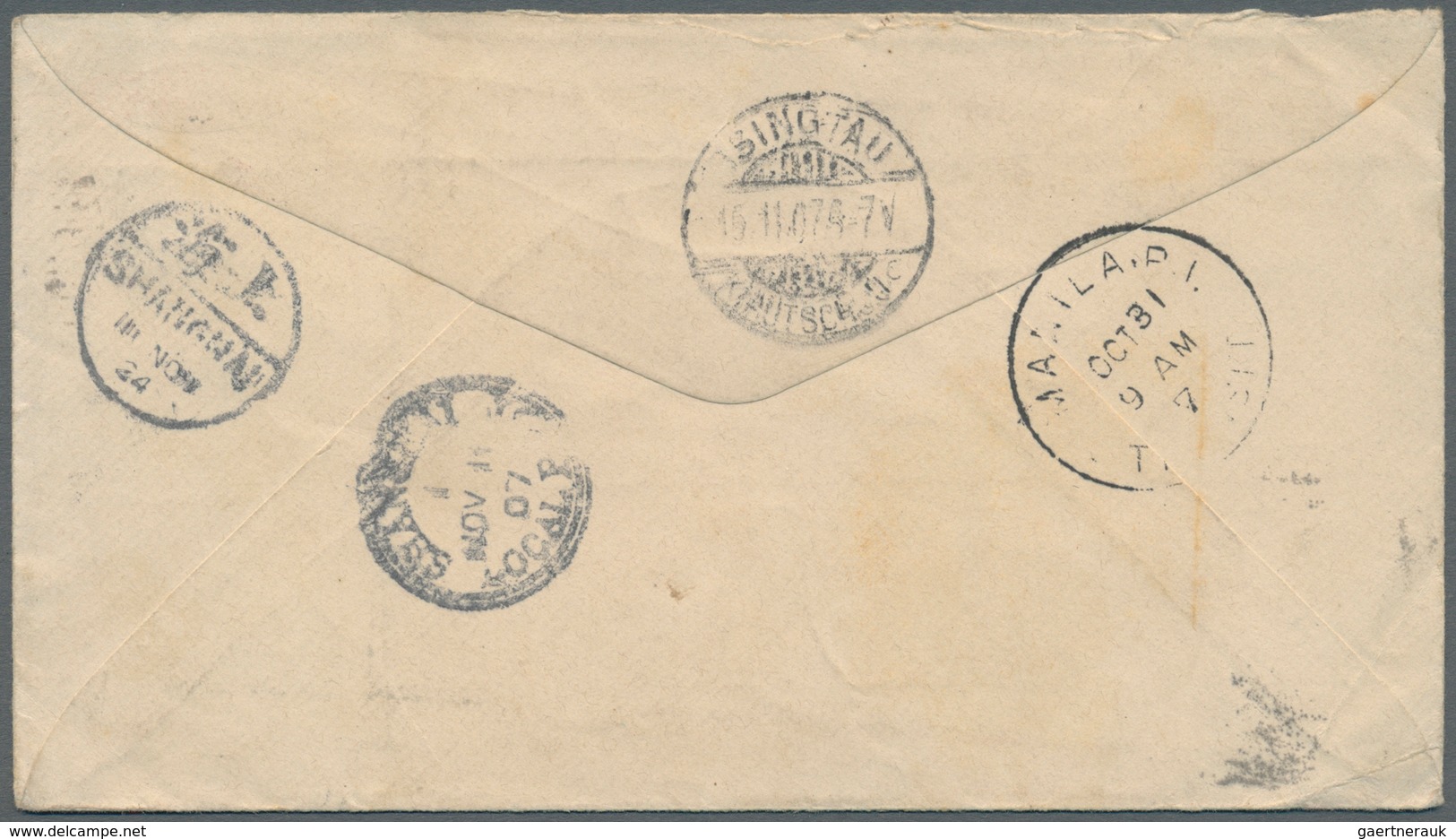 08274 China - Besonderheiten: Incoming Mail, 1907, PHilippines Stationery Env.elope 2 C. Canc. "ILOILO OCT - Sonstige & Ohne Zuordnung