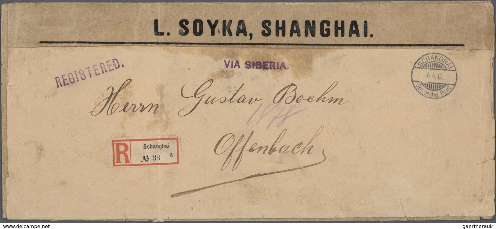 08277 China - Besonderheiten: German Offices, 1911, 4 C. / 10 Pf. (23, Inc. Strip-5 And Two Strips-4) Canc - Autres & Non Classés