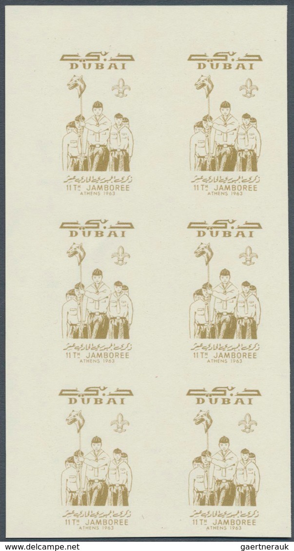 08393 Dubai: 1964, 11th World Scout Jamboree Athens PROOFS Of Three Different Centres Incl. Trumpeter And - Dubai