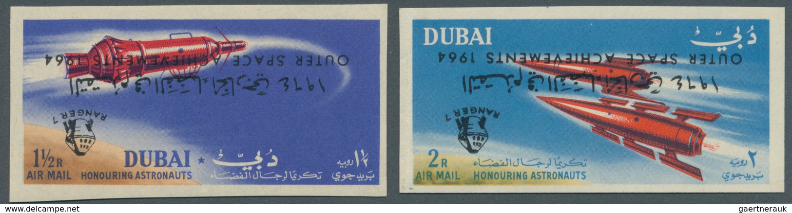 08395 Dubai: 1964, Ranger 7 / Outer Space Achievements, 1np. To 2r. Imperforate, Complete Set Of Eight Val - Dubai
